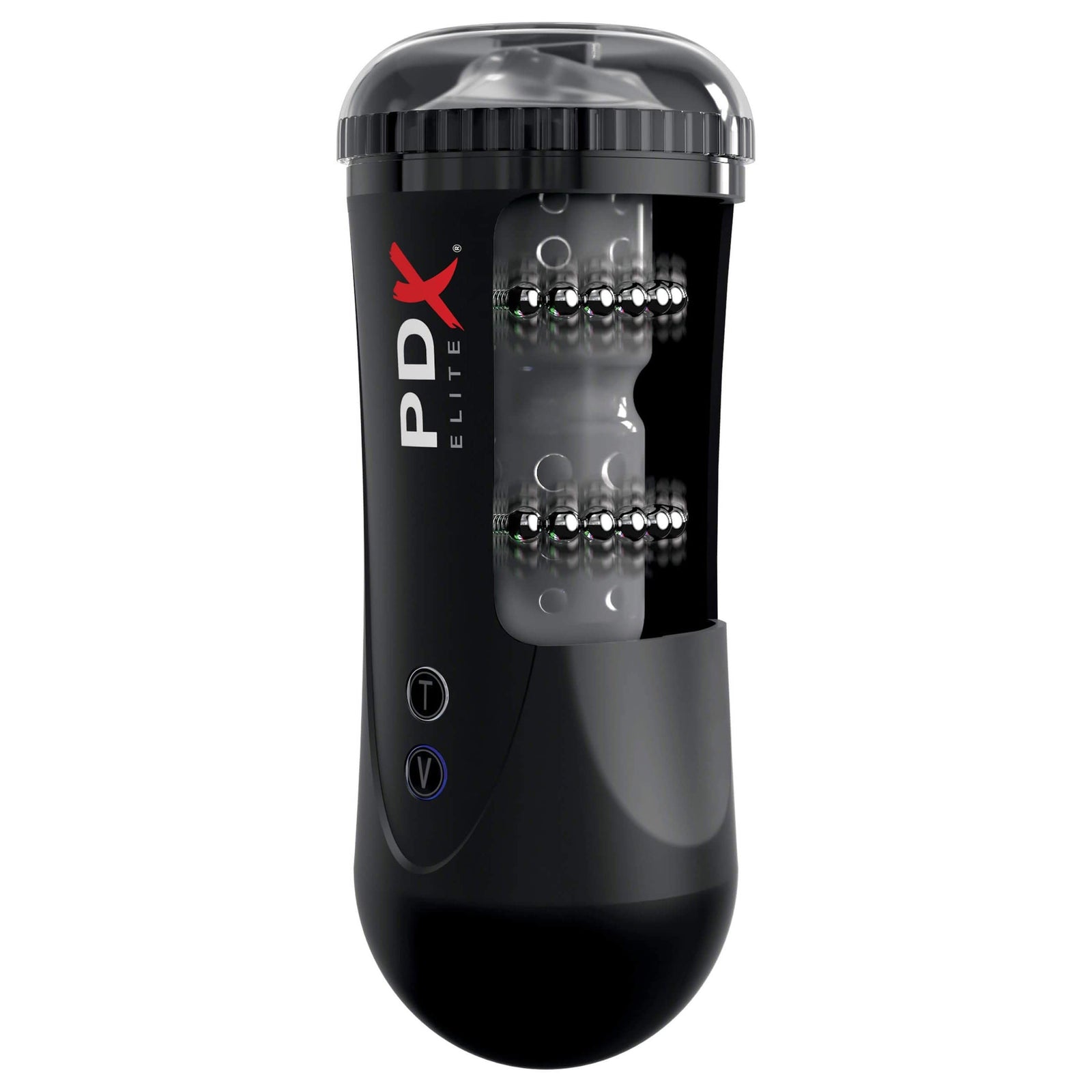 Pipedream - PDX Elite Moto Stroker Mouth Masturbator (Black) - Masturbator Mouth (Vibration) Rechargeable Durio.sg