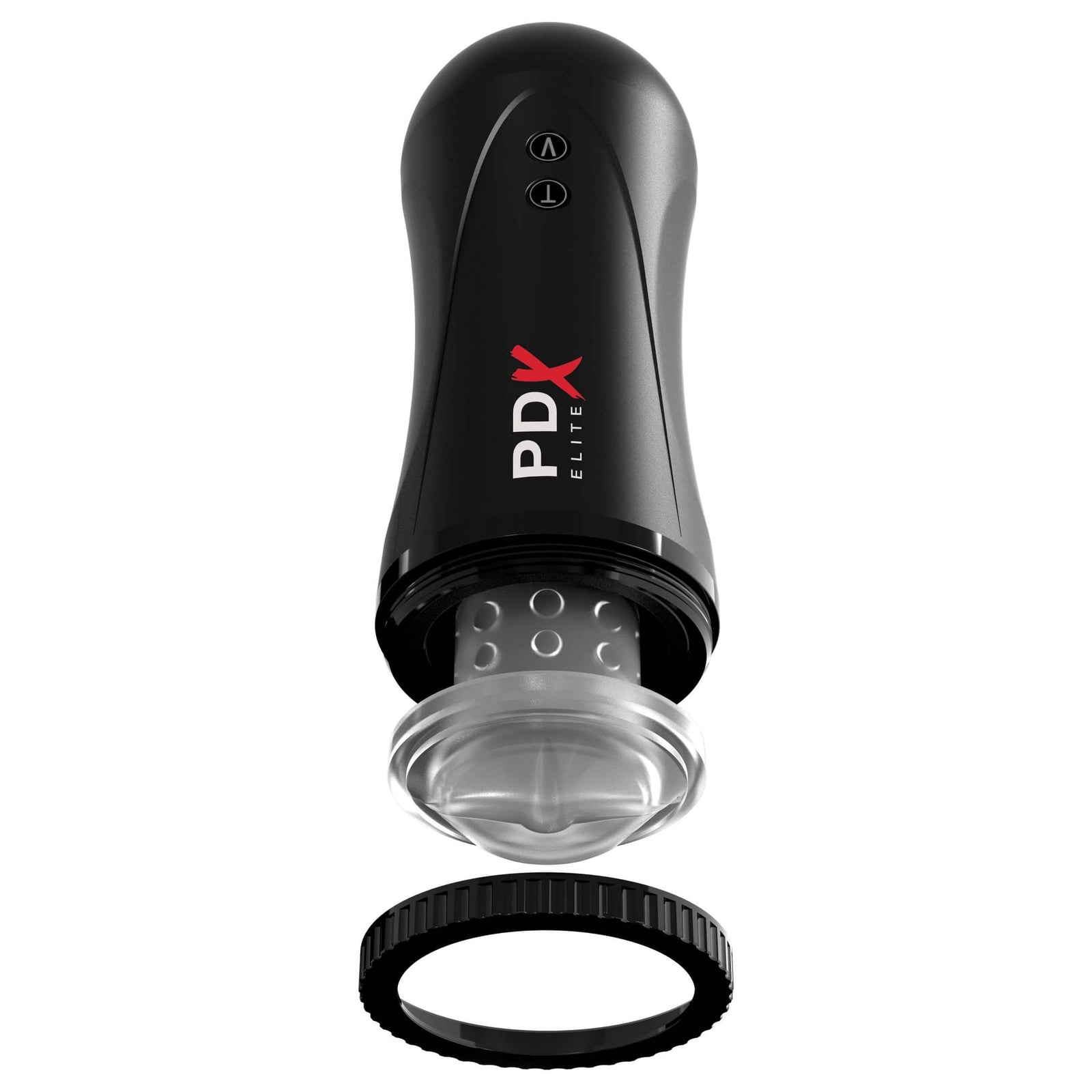 Pipedream - PDX Elite Moto Stroker Mouth Masturbator (Black) - Masturbator Mouth (Vibration) Rechargeable Durio.sg