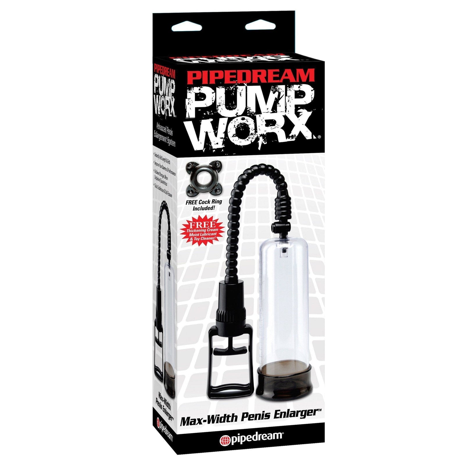 Pipedream - Pump Worx Max-Width Penis Enlarger (Clear) - Penis Pump (Non Vibration) Durio.sg