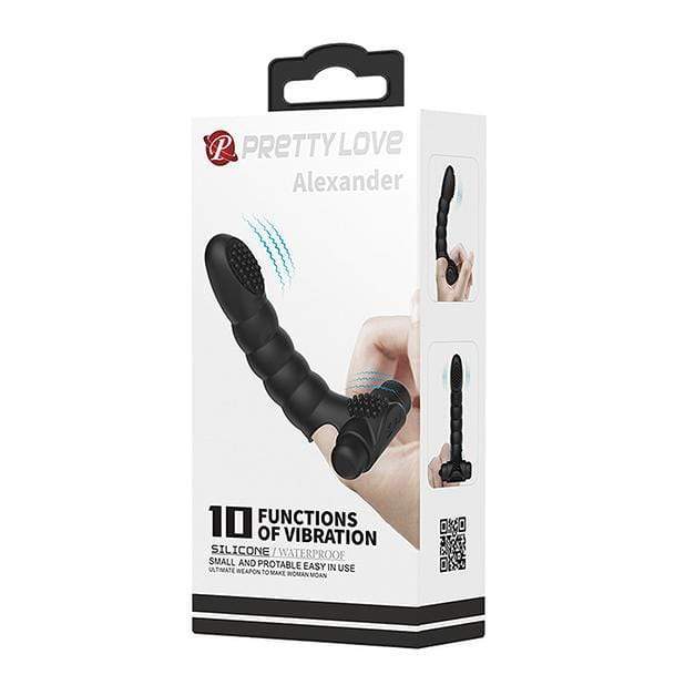 Pretty Love - Alexander Finger Vibrator (Black) - Clit Massager (Vibration) Non Rechargeable Durio.sg
