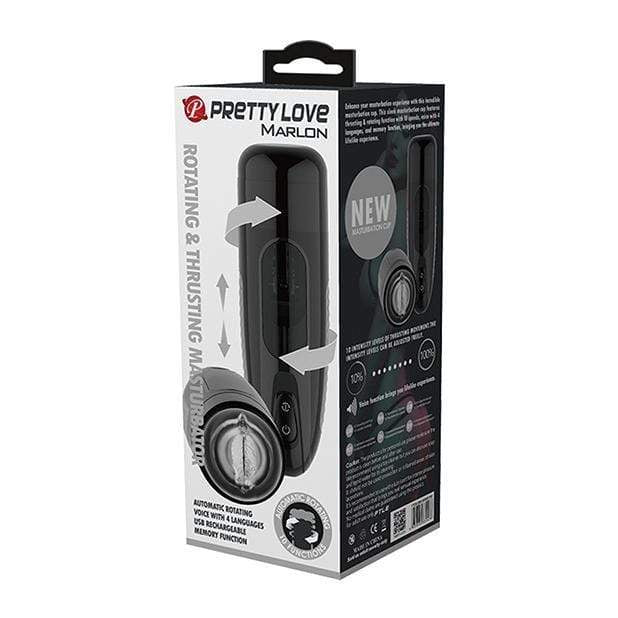 Pretty Love - Marlon Thrusting Rotating Masturbator (Black) - Masturbator Vagina (Vibration) Rechargeable Durio.sg