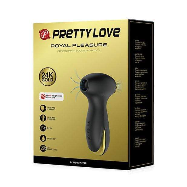Pretty Love - Royal Pleasure Hammer Suction Vibrator (Black) - Clit Massager (Vibration) Rechargeable Durio.sg