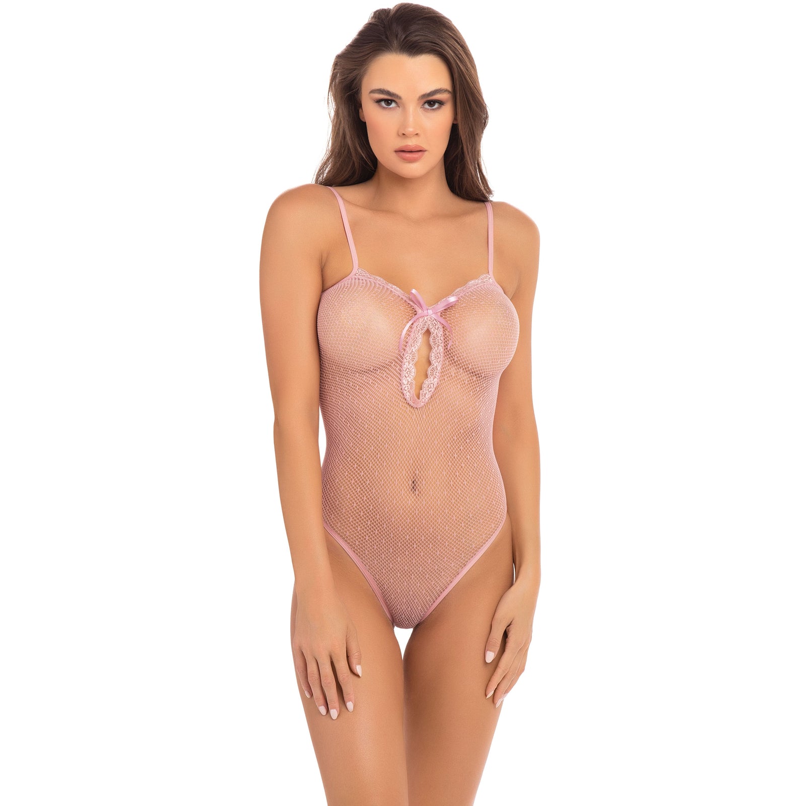 Rene Rofe - Undone See Through Bodysuit Costume OS (Pink) - Bodysuits Durio.sg