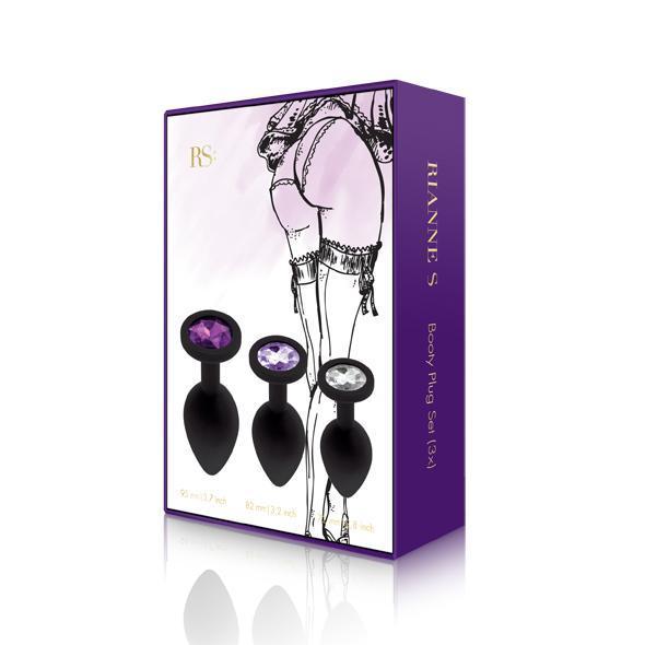 Rianne S - Booty Plug Set (3x) (Black) - Anal Kit (Non Vibration) Durio.sg