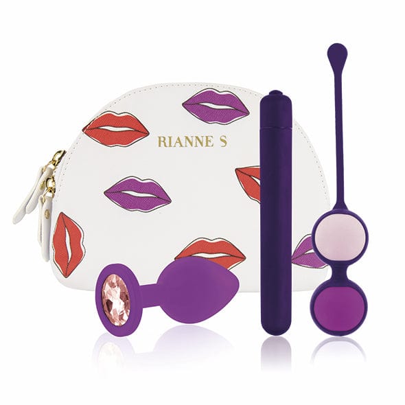 Rianne S - Essentials First Vibe Kit Anal Plug Vibrator Kegel Balls (Purple) - Bullet (Vibration) Non Rechargeable Durio.sg