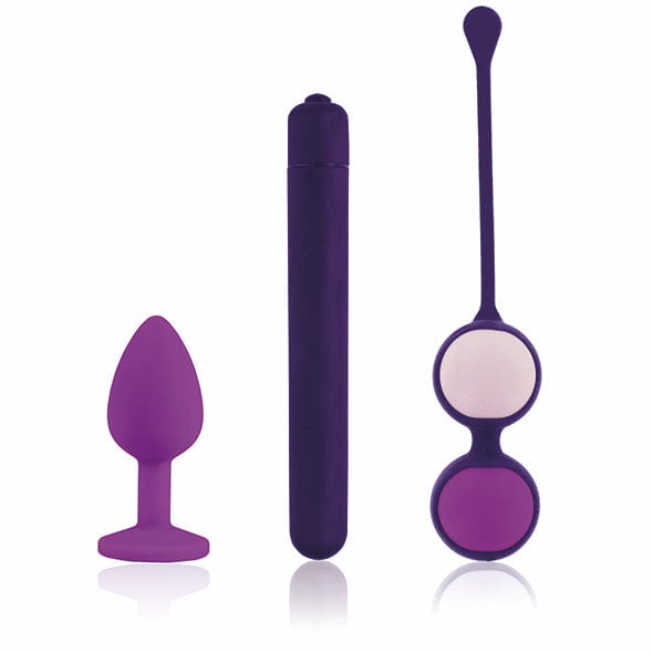 Rianne S - Essentials First Vibe Kit Anal Plug Vibrator Kegel Balls (Purple) - Bullet (Vibration) Non Rechargeable Durio.sg