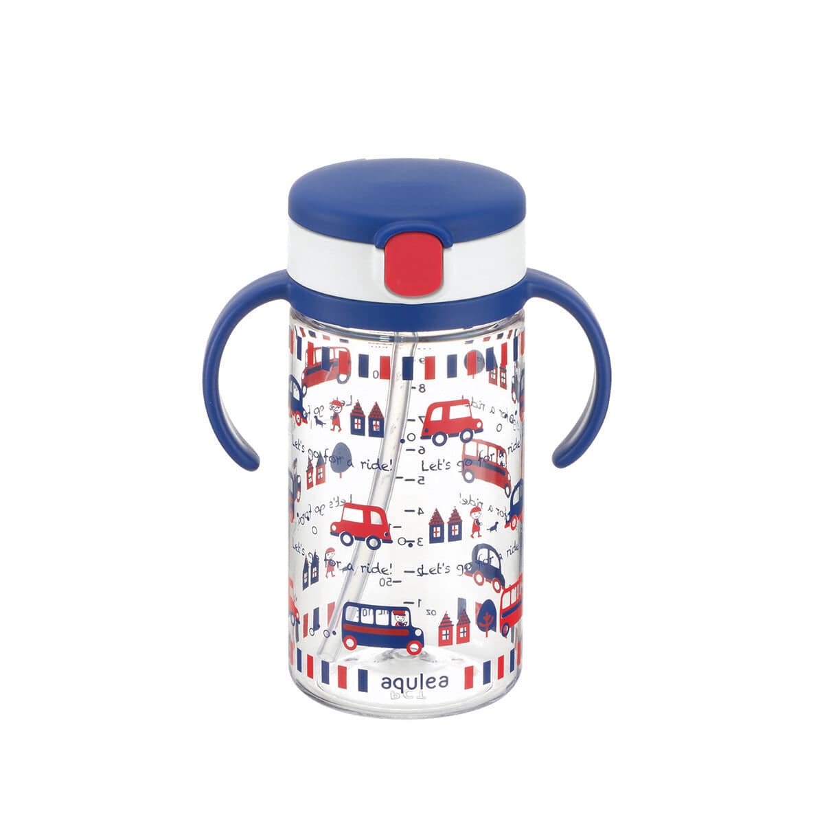 Richell - Aqulea Clear Tritan Sippy Straw Baby Water Bottle Mug - Navy Blue Baby Water Bottle 4973655220160 Durio.sg