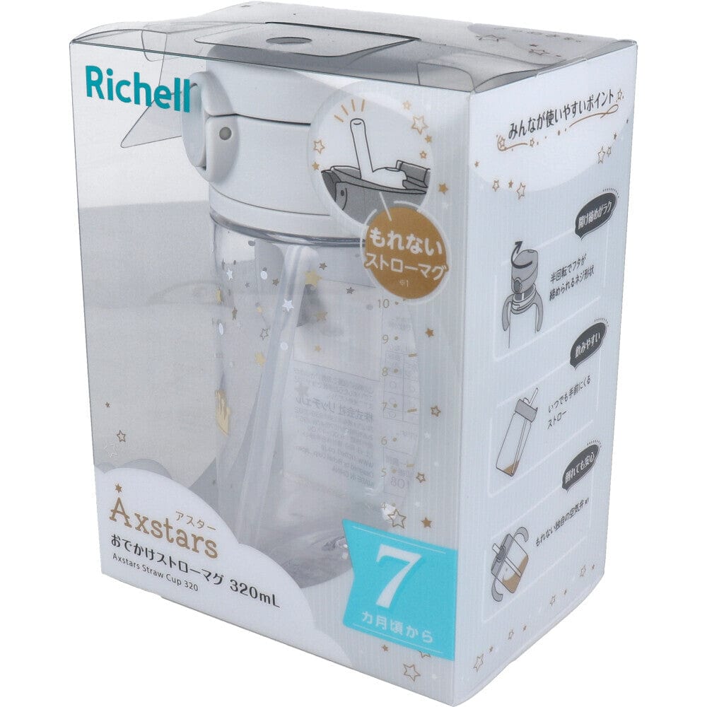 Richell - Axstars Baby Straw Cup Clear Tritan Training Water Bottle Mug - Baby Water Bottle Durio.sg