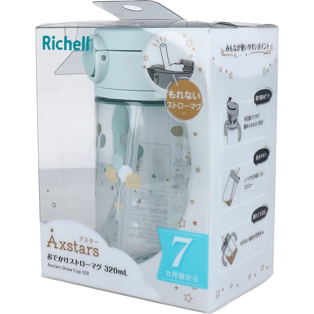 Richell - Axstars Baby Straw Cup Clear Tritan Training Water Bottle Mug - Baby Water Bottle Durio.sg
