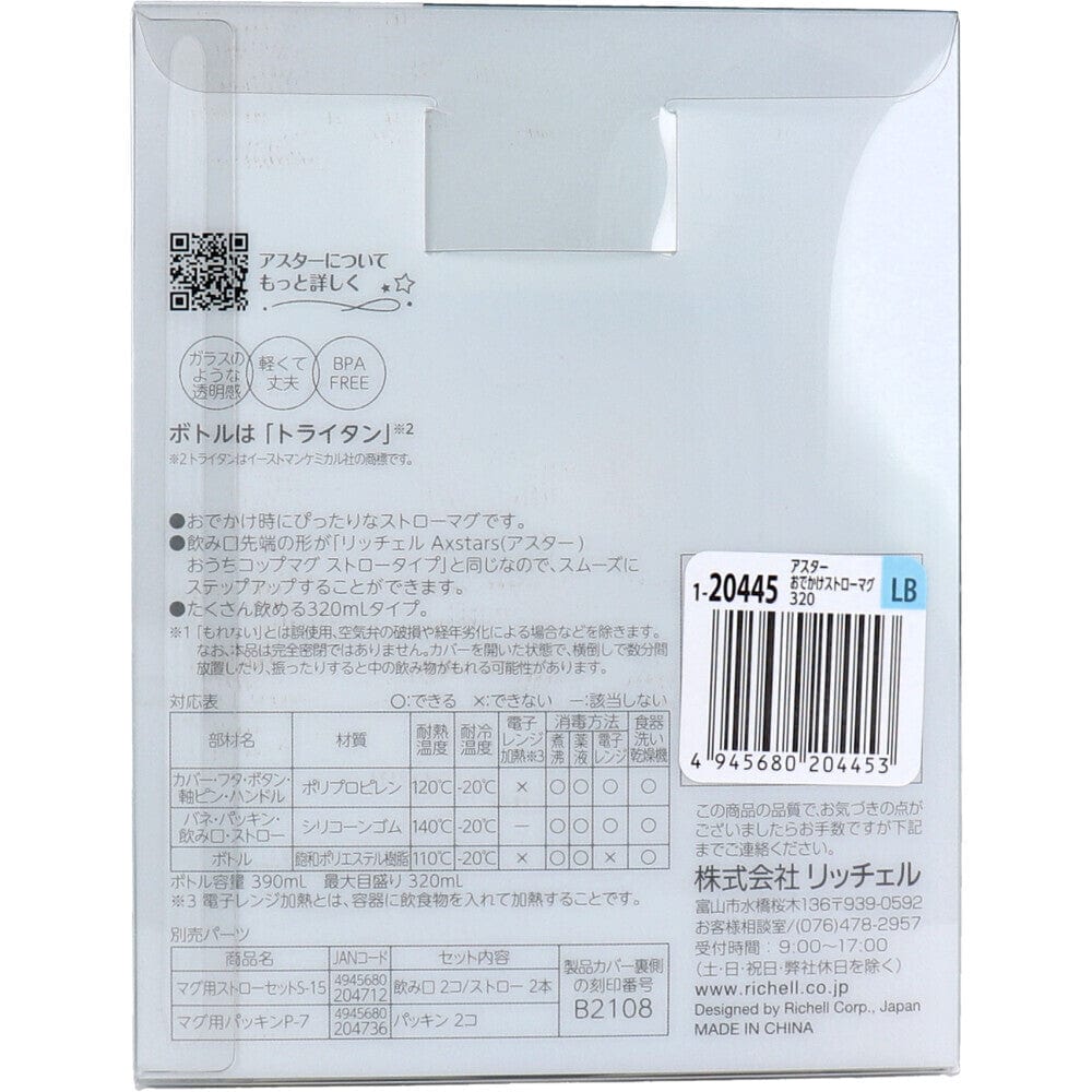 Richell - Axstars Baby Straw Cup Clear Tritan Training Water Bottle Mug - Baby Water Bottle Durio.sg