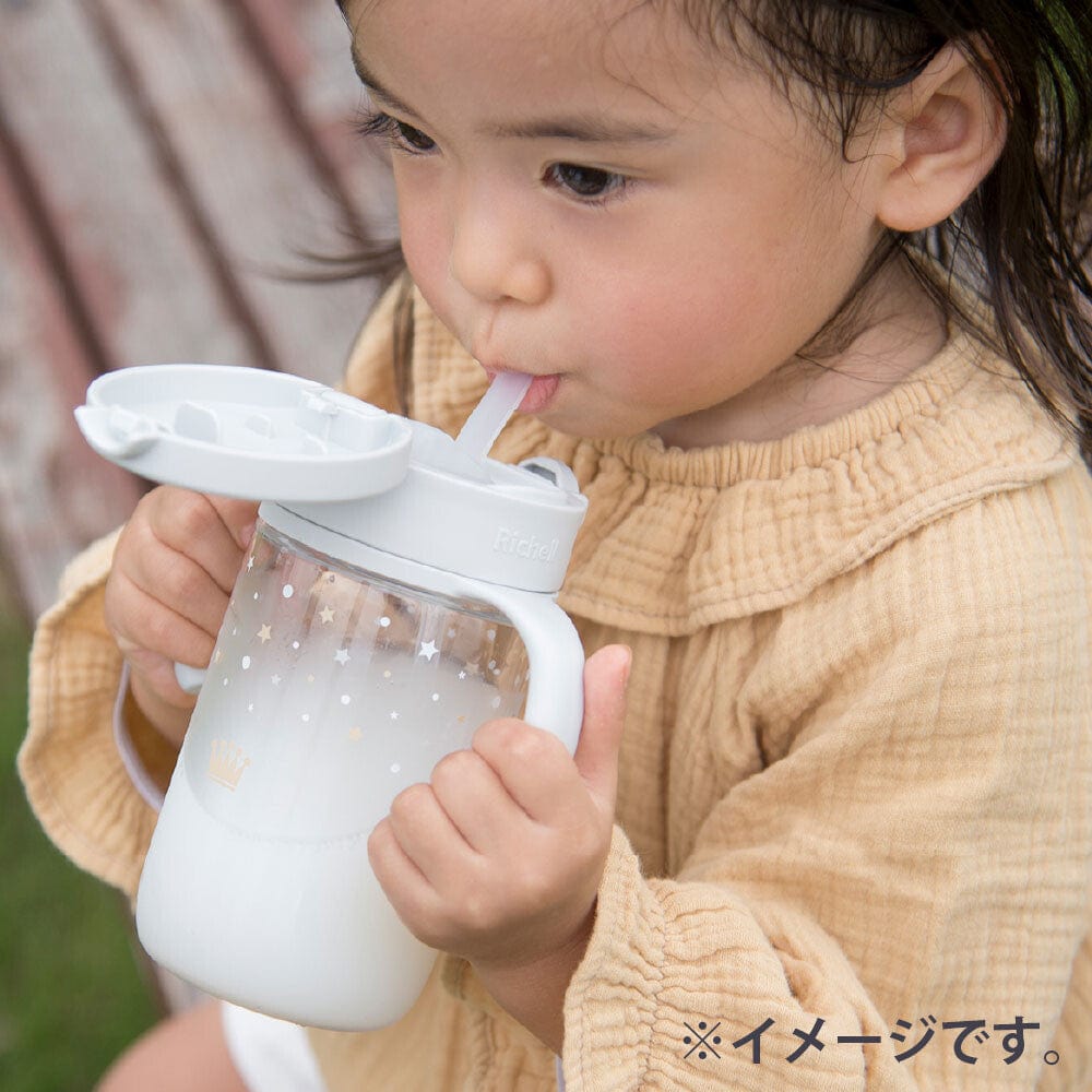 Richell - Axstars Baby Straw Cup Clear Tritan Training Water Bottle Mug - Baby Water Bottle Durio.sg