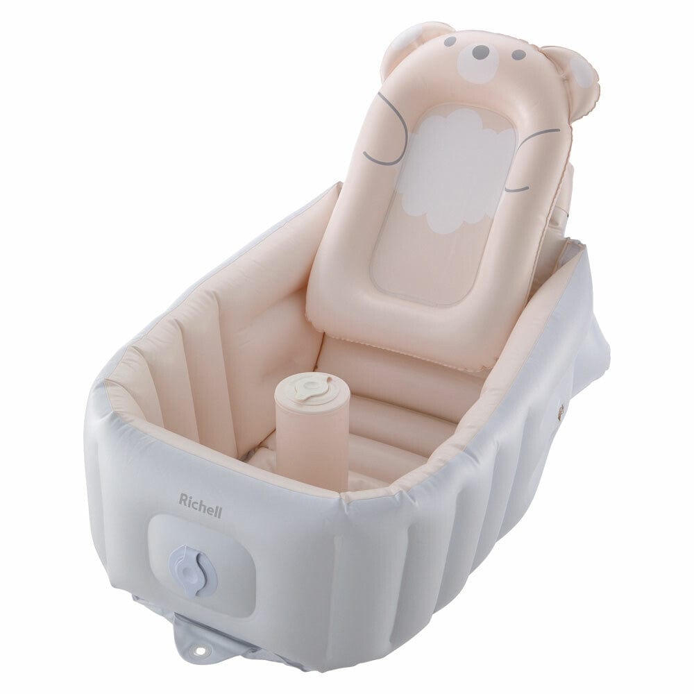 Richell - Inflatable Foldable Soft Baby Bath Tub Step Up - Baby Bath Tub Durio.sg
