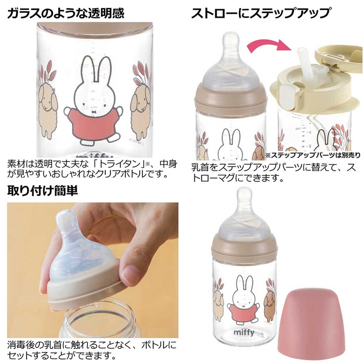 Richell - Outing Clear Baby Milk Bottle - Baby Milk Bottle Durio.sg