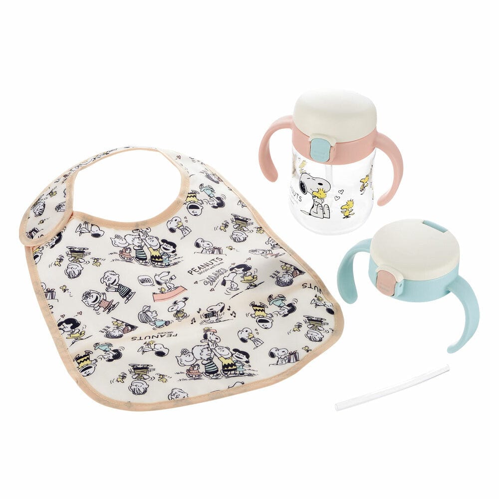 Richell - Snoopy Vintage Peanuts Collection Baby Step Up Water Bottle Mug Set - Baby Water Bottle Set Durio.sg