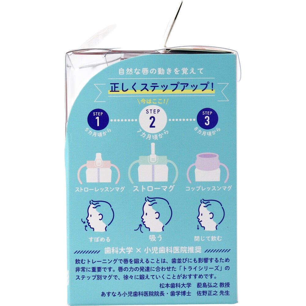 Richell - T.L.I Baby Stage 2 Try Straw Clear Training Water Bottle Mug - Baby Water Bottle Durio.sg