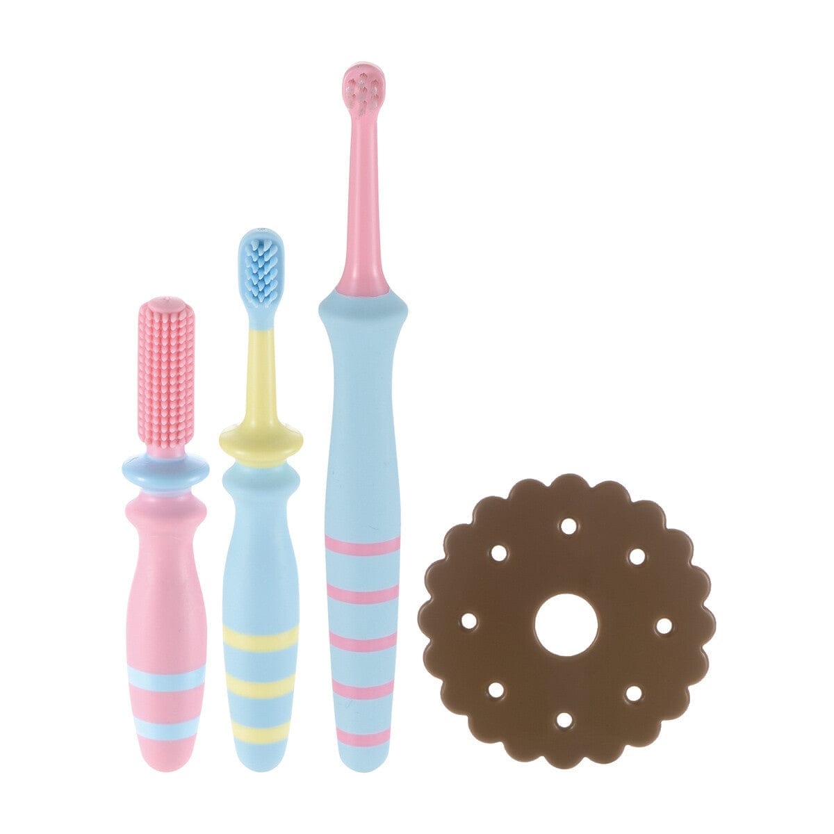 Richell - T.L.I Try Tabetara Baby Toothbrush Set for Front Teeth (4 Pieces) - Baby Toothbrush Durio.sg