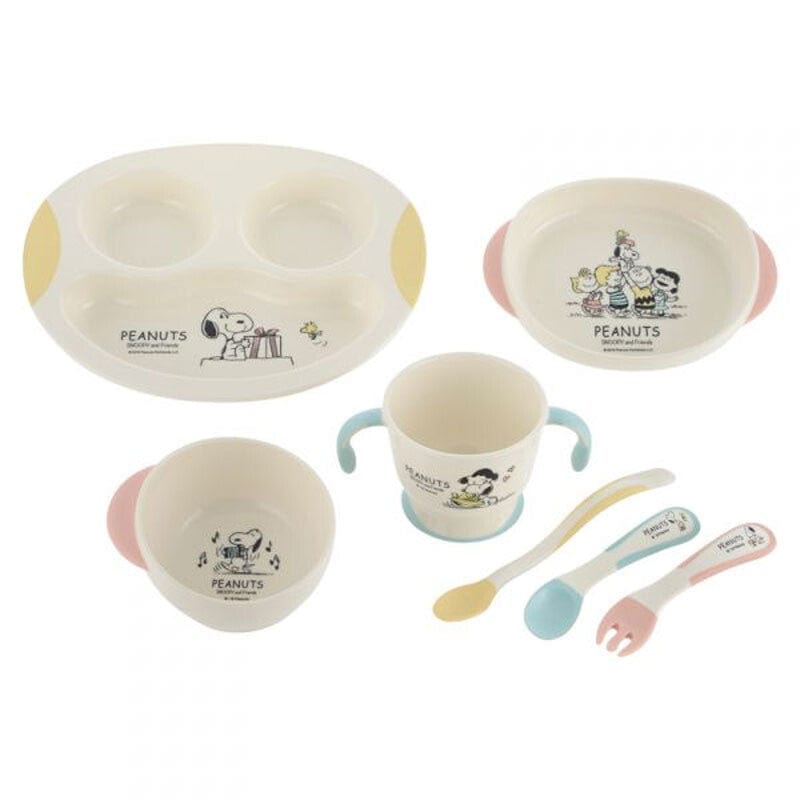 Richell - Vintage Snoopy Peanut Collection Step Up Stage 1-3 Baby Tableware Dining Dish Set - Baby Utensils Set Durio.sg