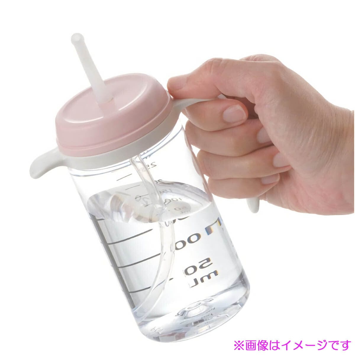 Richell - You Can Use It Easy Handle Clear Drinking Straw Cup - Baby Cup Durio.sg