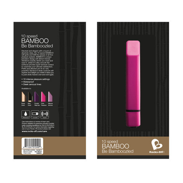 RocksOff - 10 Speed Bamboo Bullet Vibrator (Rose Gold) - Bullet (Vibration) Non Rechargeable Durio.sg
