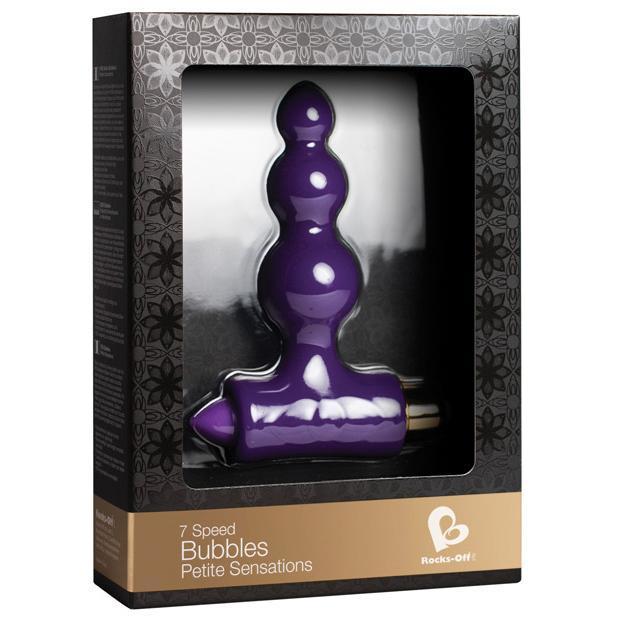 RocksOff - 7 Speed Bubbles Petite Sensations Anal Beads (Purple) - Anal Beads (Vibration) Non Rechargeable Durio.sg