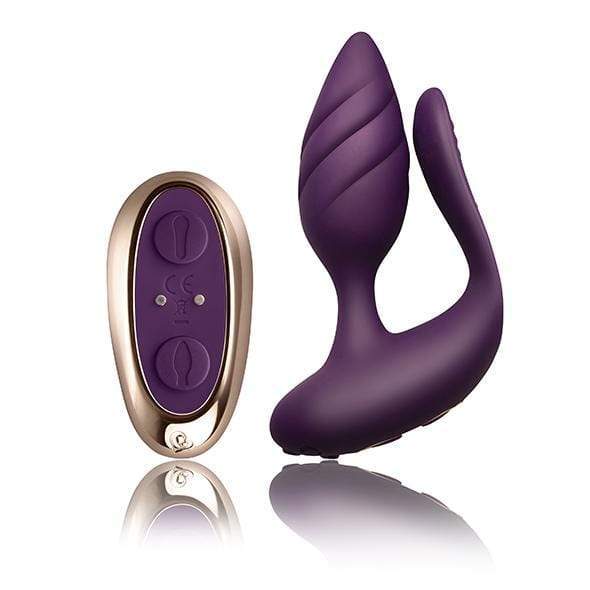 RocksOff - Cocktail Remote Control Dual Motored Couple's Toy (Burgundy) - Couple's Massager (Vibration) Rechargeable Durio.sg