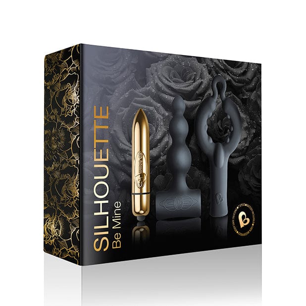RocksOff - Dark Desires Silhouette Be Mine Anal Couple Kit (Black/Champagne Gold) - Anal Kit (Vibration) Non Rechargeable Durio.sg