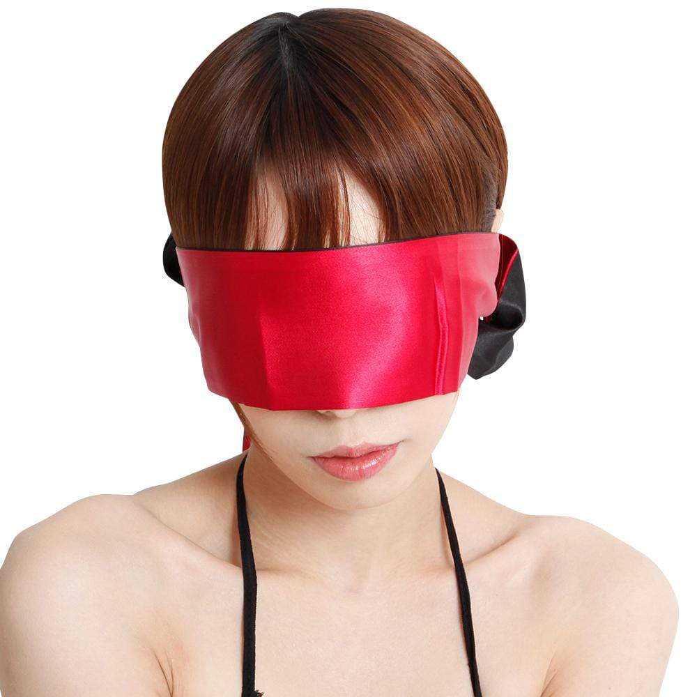 SM VIP - Blindfold and Restraints Set of 3 Ribbons (Red) - Mask (Blind) Durio.sg
