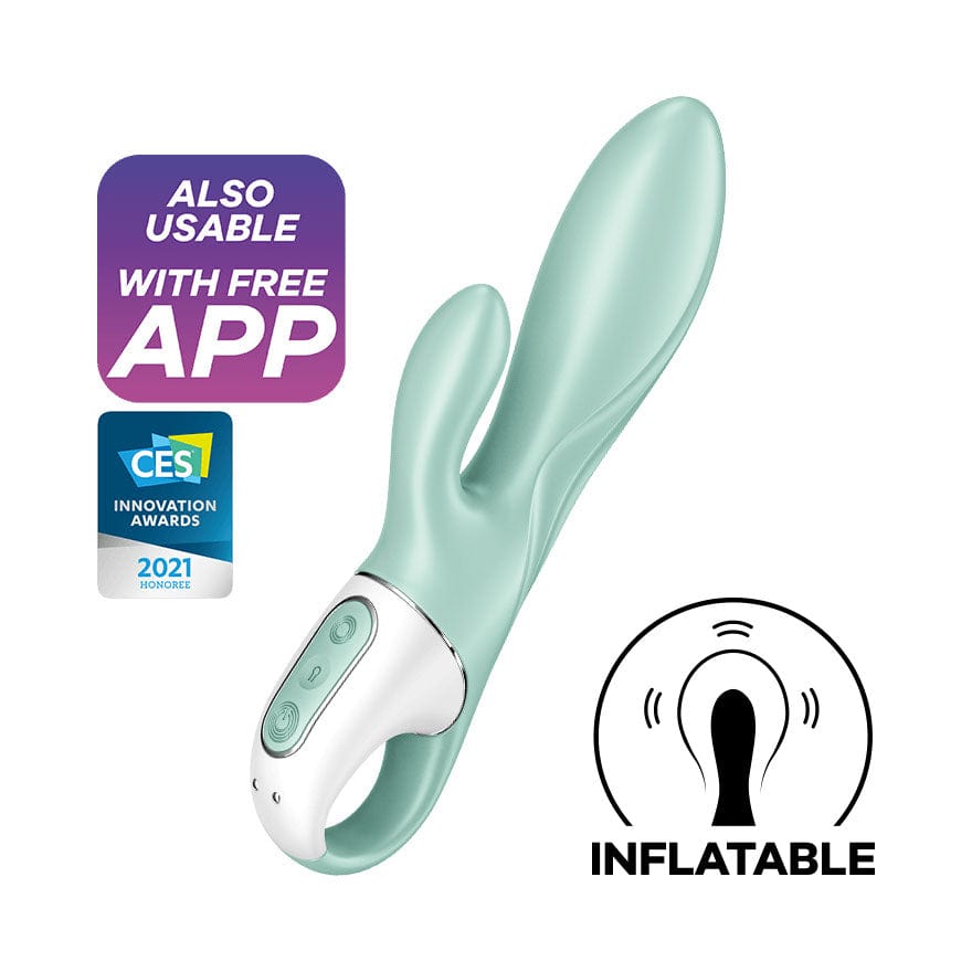 Satisfyer - Air Pump App-Controlled Air Pump Bunny 5 Rabbit Vibrator (Turquoise) - Rabbit Dildo (Vibration) Rechargeable Durio.sg