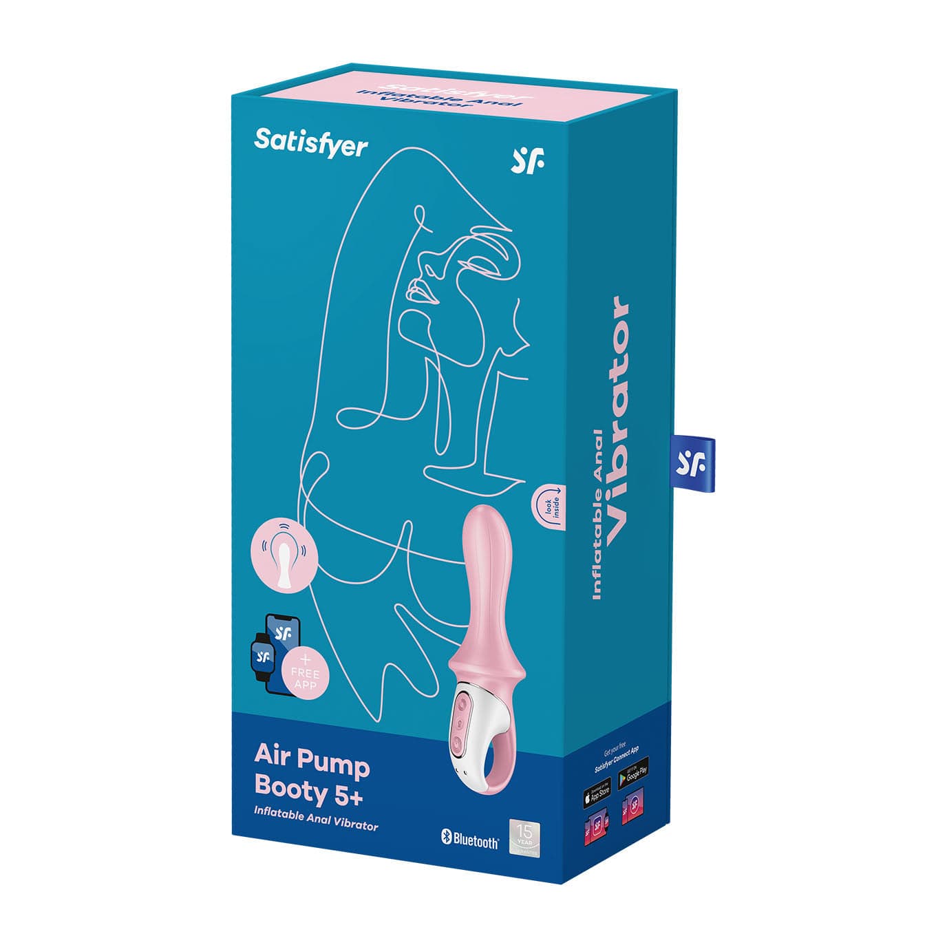 Satisfyer - Air Pump App-Controlled Booty 5 Prostate Massager (Pink) - Prostate Massager (Vibration) Rechargeable Durio.sg