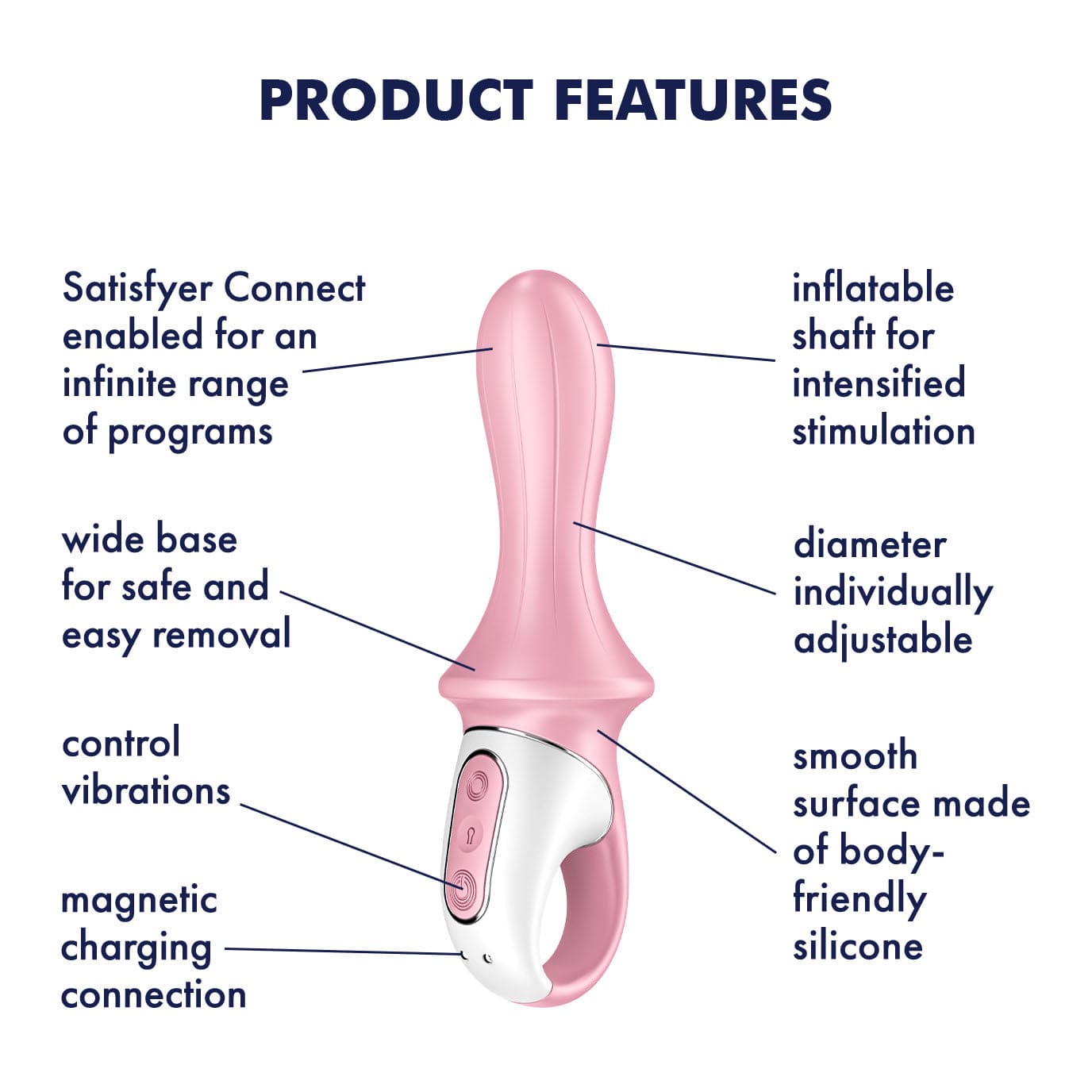 Satisfyer - Air Pump App-Controlled Booty 5 Prostate Massager (Pink) - Prostate Massager (Vibration) Rechargeable Durio.sg