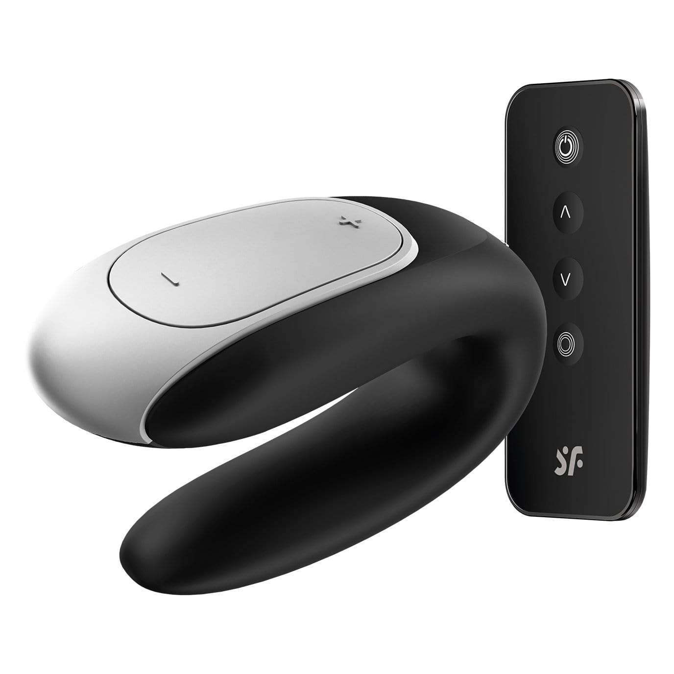 Satisfyer - Double Fun App-Controlled Couple's Vibrator with Remote Control (Black) - Remote Control Couple's Massager (Vibration) Rechargeable Durio.sg