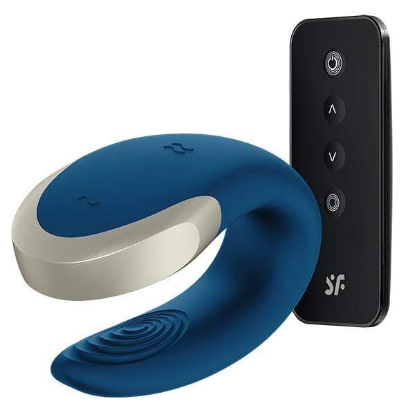 Satisfyer - Double Love App-Controlled Couple's Vibrator with Remote Control (Blue) - Remote Control Couple's Massager (Vibration) Rechargeable Durio.sg