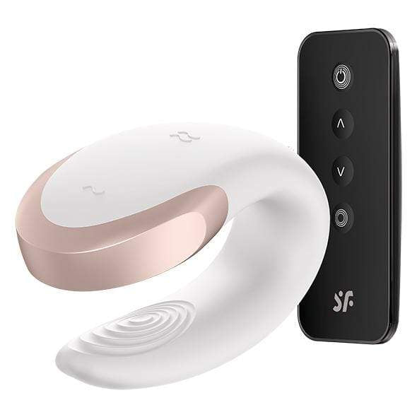 Satisfyer - Double Love App-Controlled Couple's Vibrator with Remote Control (White) - Remote Control Couple's Massager (Vibration) Rechargeable Durio.sg