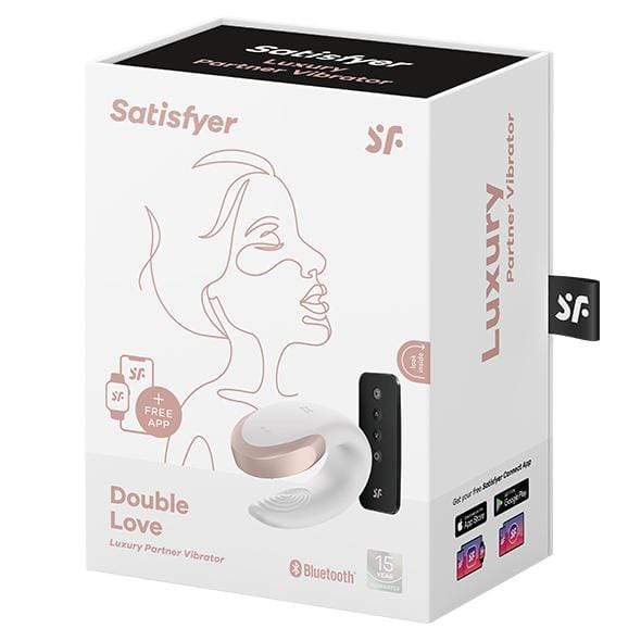 Satisfyer - Double Love App-Controlled Couple's Vibrator with Remote Control (White) - Remote Control Couple's Massager (Vibration) Rechargeable Durio.sg