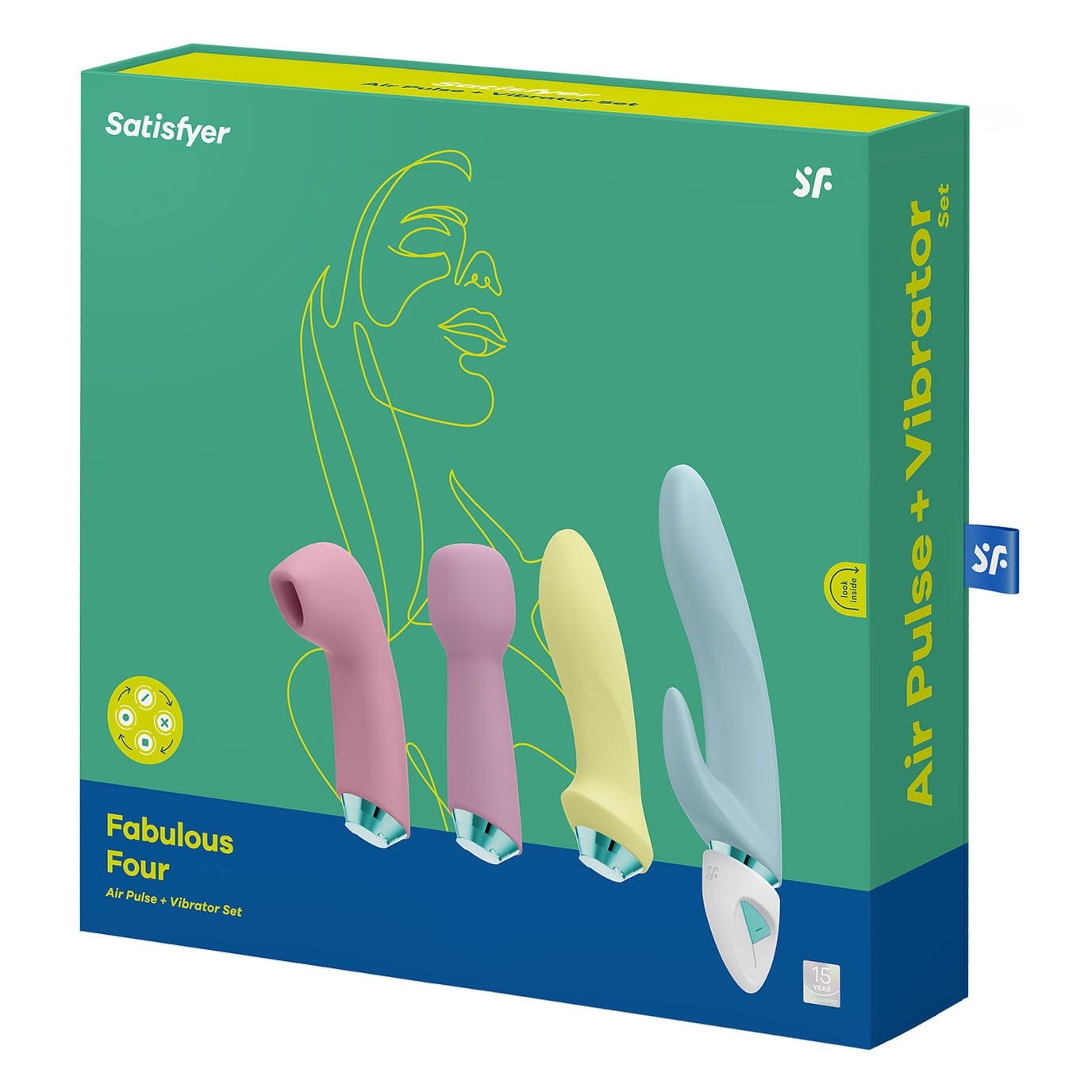 Satisfyer - Fabulous Four Clitoral Air Pulse Vibrator Set (Multi Colour) - G Spot Dildo (Vibration) Rechargeable Durio.sg