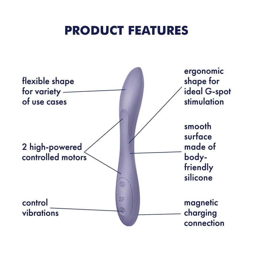 Satisfyer - Flex 2 G-Spot Vibrator (Violet) - G Spot Dildo (Vibration) Rechargeable Durio.sg