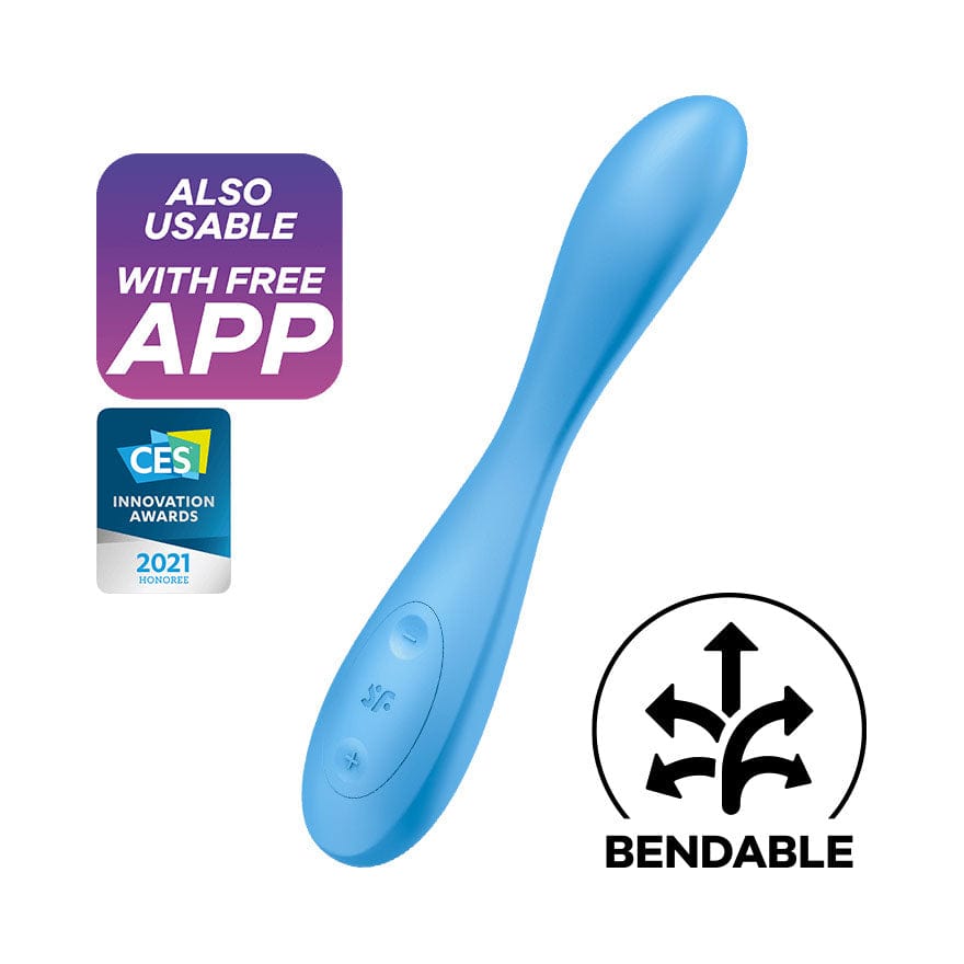Satisfyer - Flex 4+ App-Controlled G Spot Vibrator (Blue) - G Spot Dildo (Vibration) Rechargeable Durio.sg