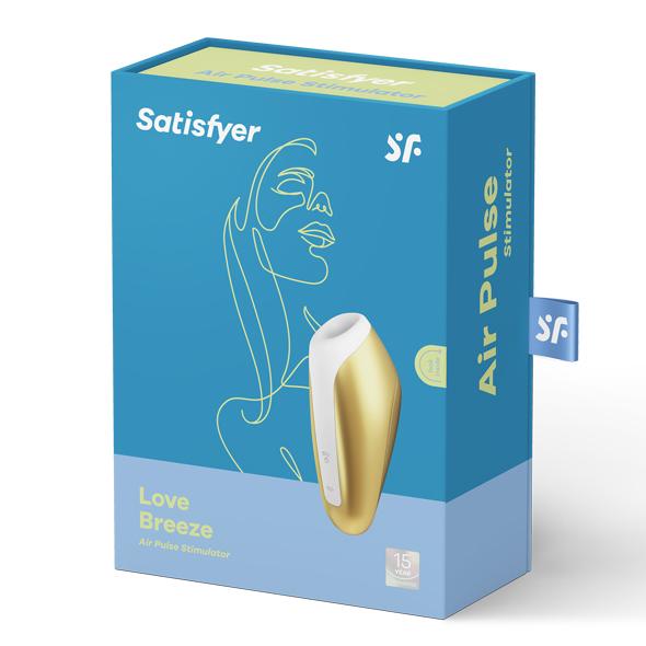 Satisfyer - Love Breeze Air Pulse Clitoral Air Stimulator (Gold) - Clit Massager (Vibration) Rechargeable Durio.sg