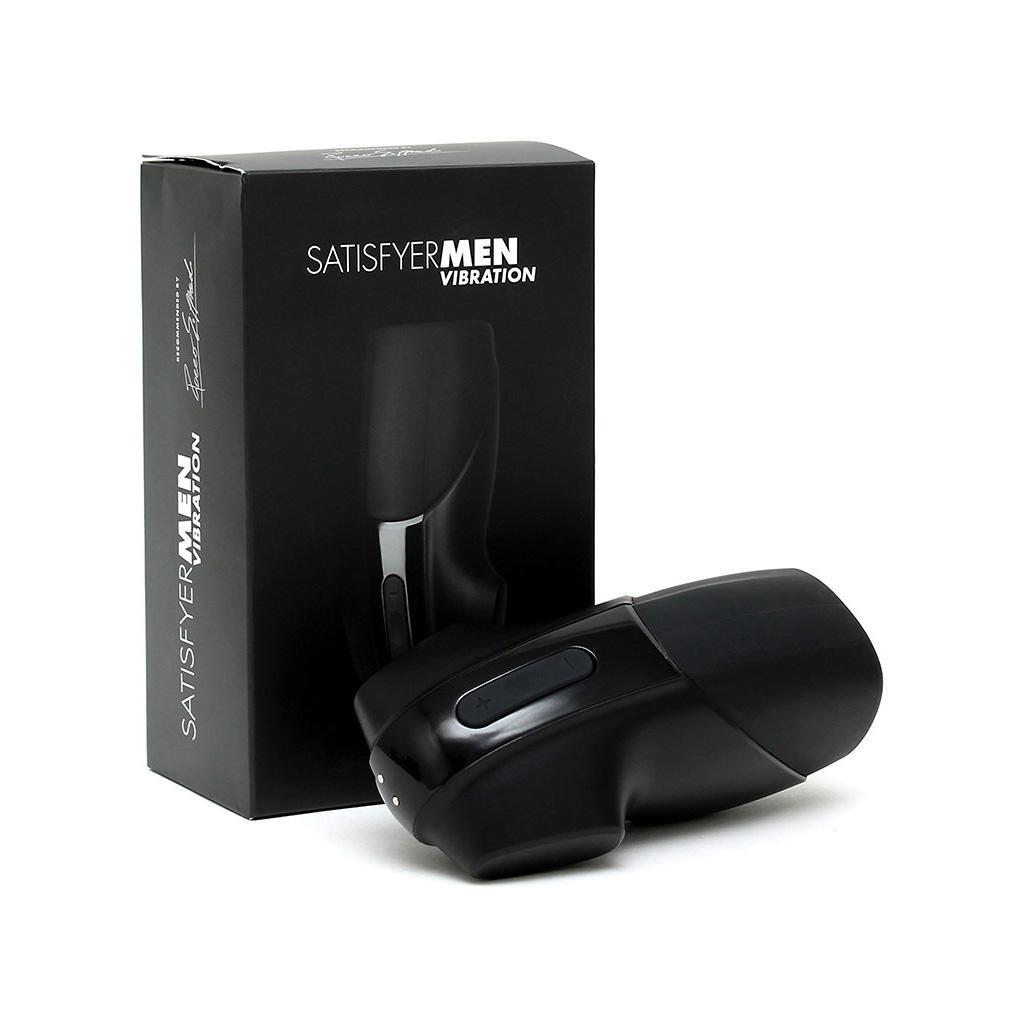 Satisfyer - Men Vibration Rechargeable Masturbator (Black) - Masturbator (Hands Free) Rechargeable Durio.sg