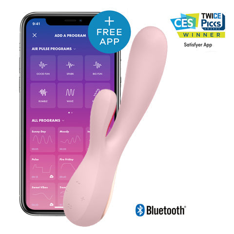 Satisfyer - Mono Flex App-Controlled Rabbit Vibrator (Mauve) - Rabbit Dildo (Vibration) Rechargeable Durio.sg