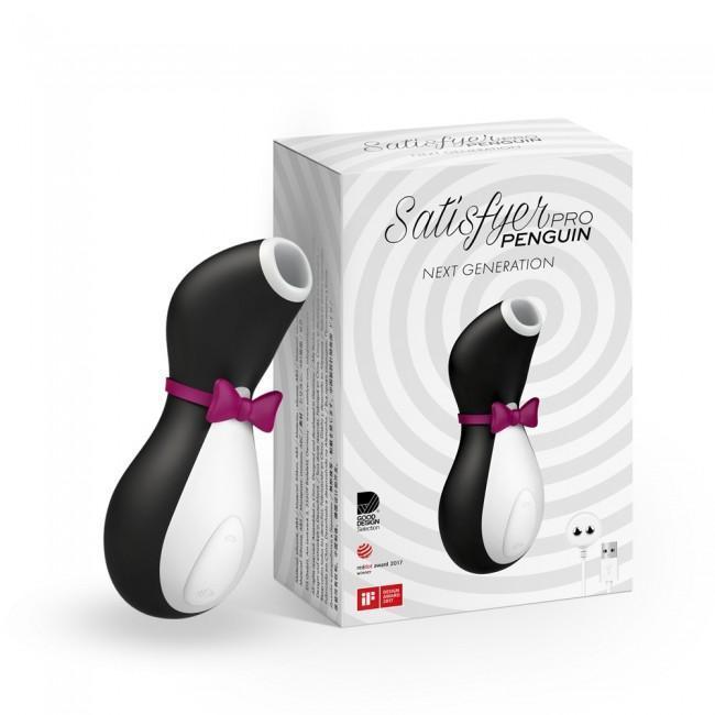 Satisfyer - Pro Penguin Rechargeable Clit Stimulator (Black) - Clit Massager (Vibration) Rechargeable Durio.sg