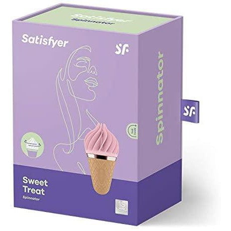 Satisfyer - Sweet Treat Spinnators Lay On Discreet Clit Massager (Pink/Brown) - Discreet Toys Durio.sg