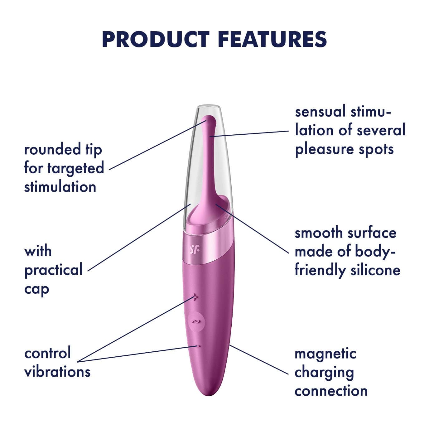 Satisfyer - Twirling Delight Precise Clit Massger (Rose) - Clit Massager (Vibration) Rechargeable Durio.sg