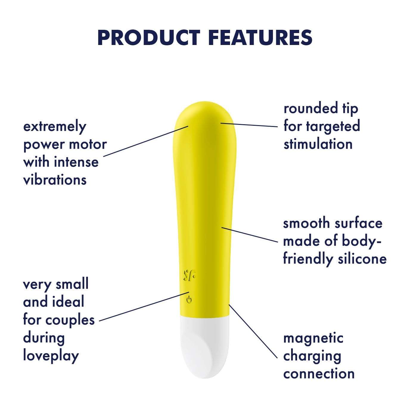 Satisfyer - Ultra Power Bullet 1 Vibrator (Yellow) - Bullet (Vibration) Rechargeable Durio.sg