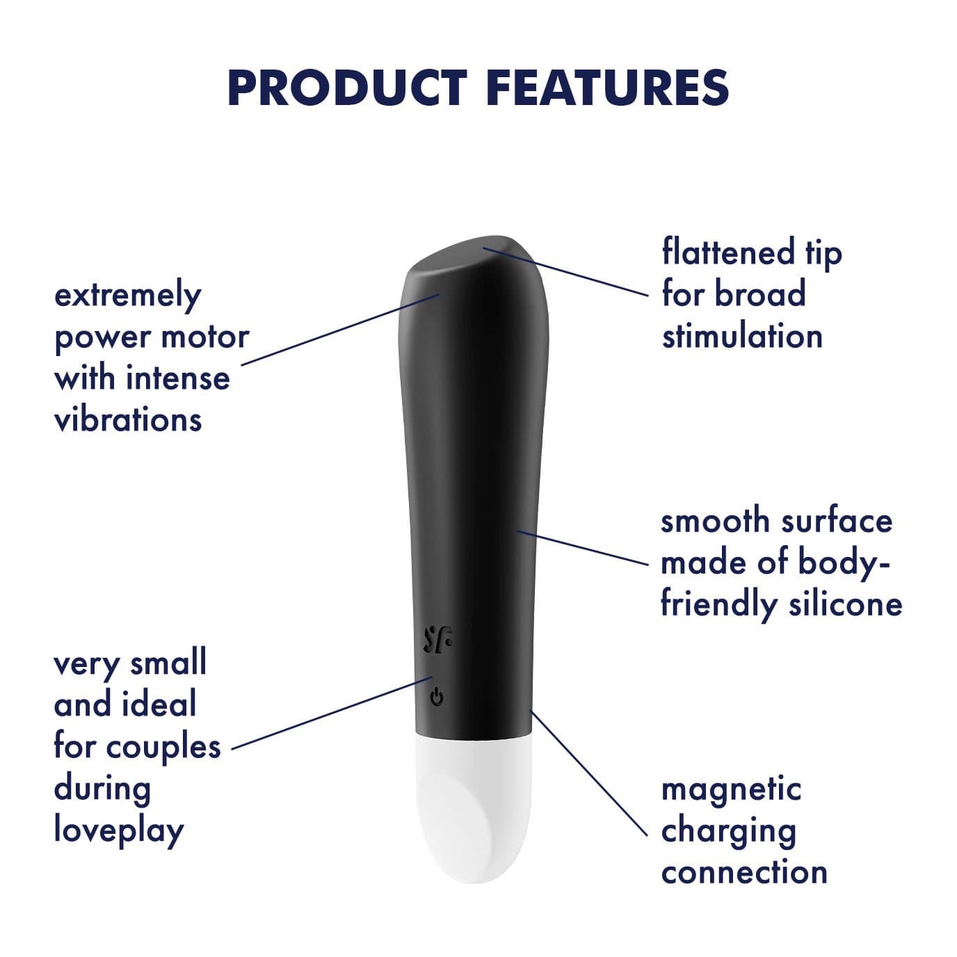 Satisfyer - Ultra Power Bullet 2 Vibrator (Black) - Bullet (Vibration) Rechargeable Durio.sg
