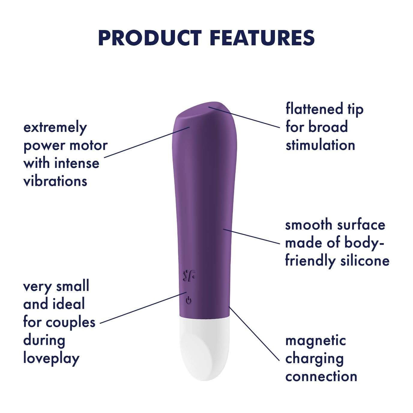 Satisfyer - Ultra Power Bullet 2 Vibrator (Violet) - Bullet (Vibration) Rechargeable Durio.sg