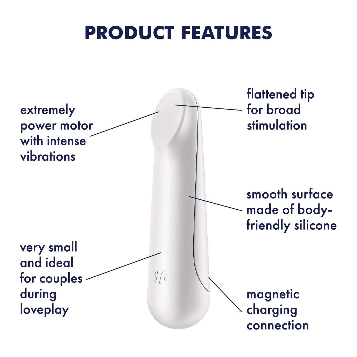 Satisfyer - Ultra Power Bullet 3 Vibrator (White) - Bullet (Vibration) Rechargeable Durio.sg