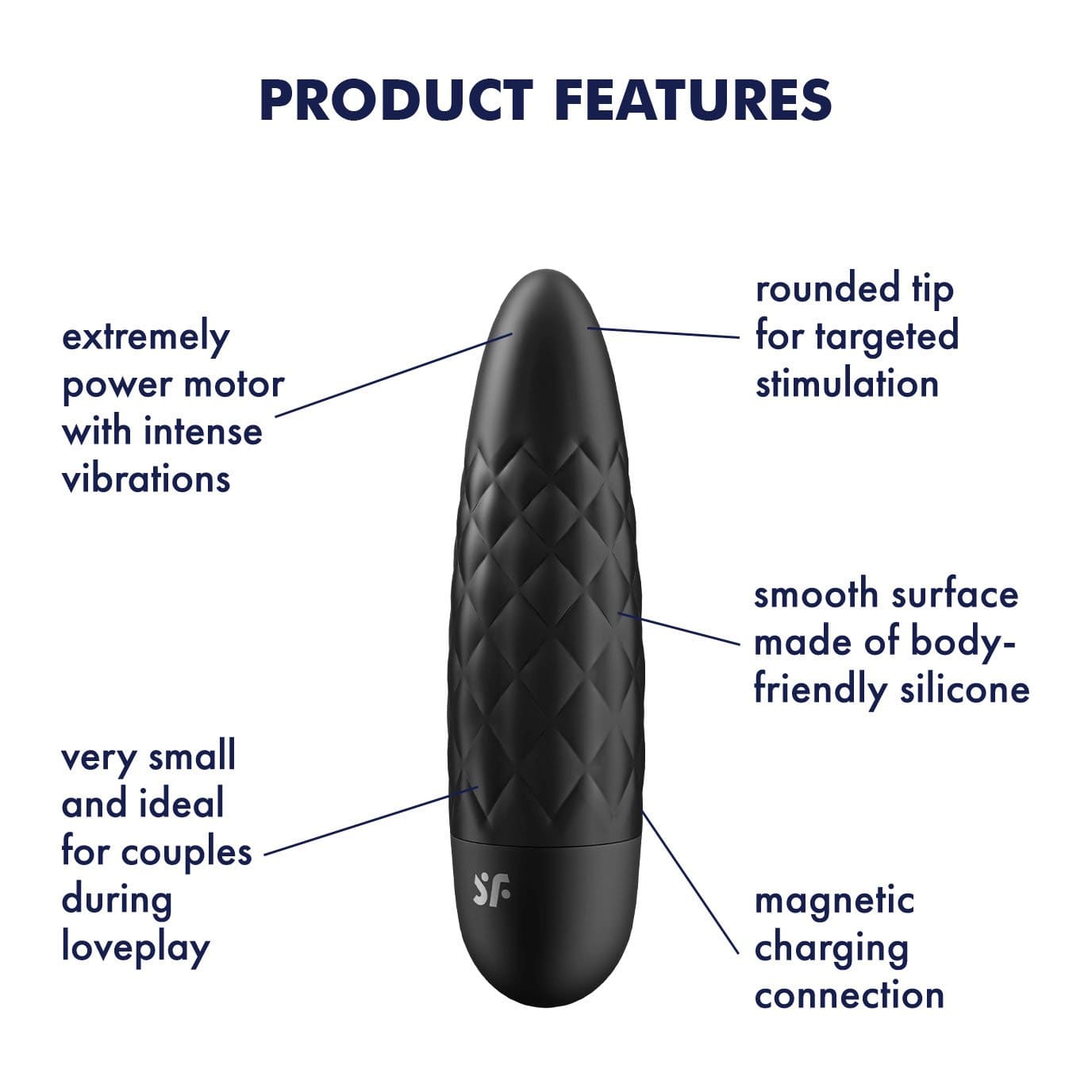 Satisfyer - Ultra Power Bullet 5 Vibrator (Black) - Bullet (Vibration) Rechargeable Durio.sg