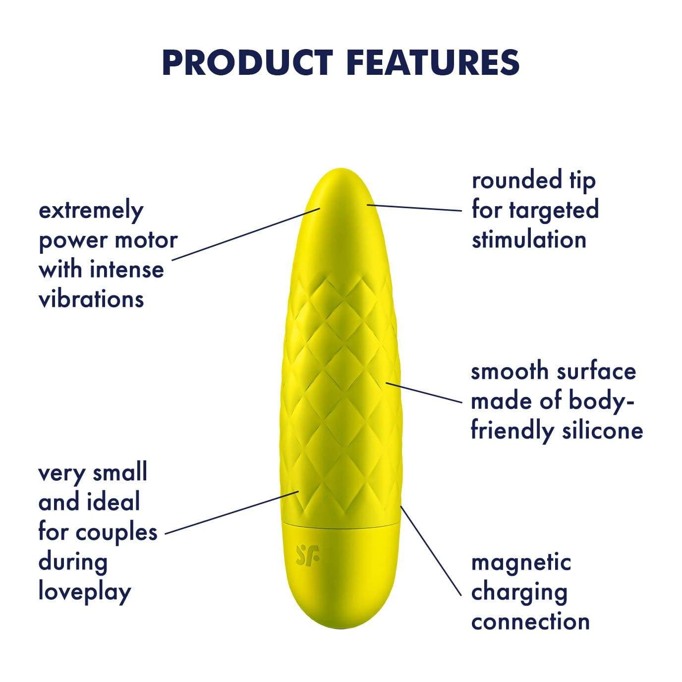 Satisfyer - Ultra Power Bullet 5 Vibrator (Yellow) - Bullet (Vibration) Rechargeable Durio.sg