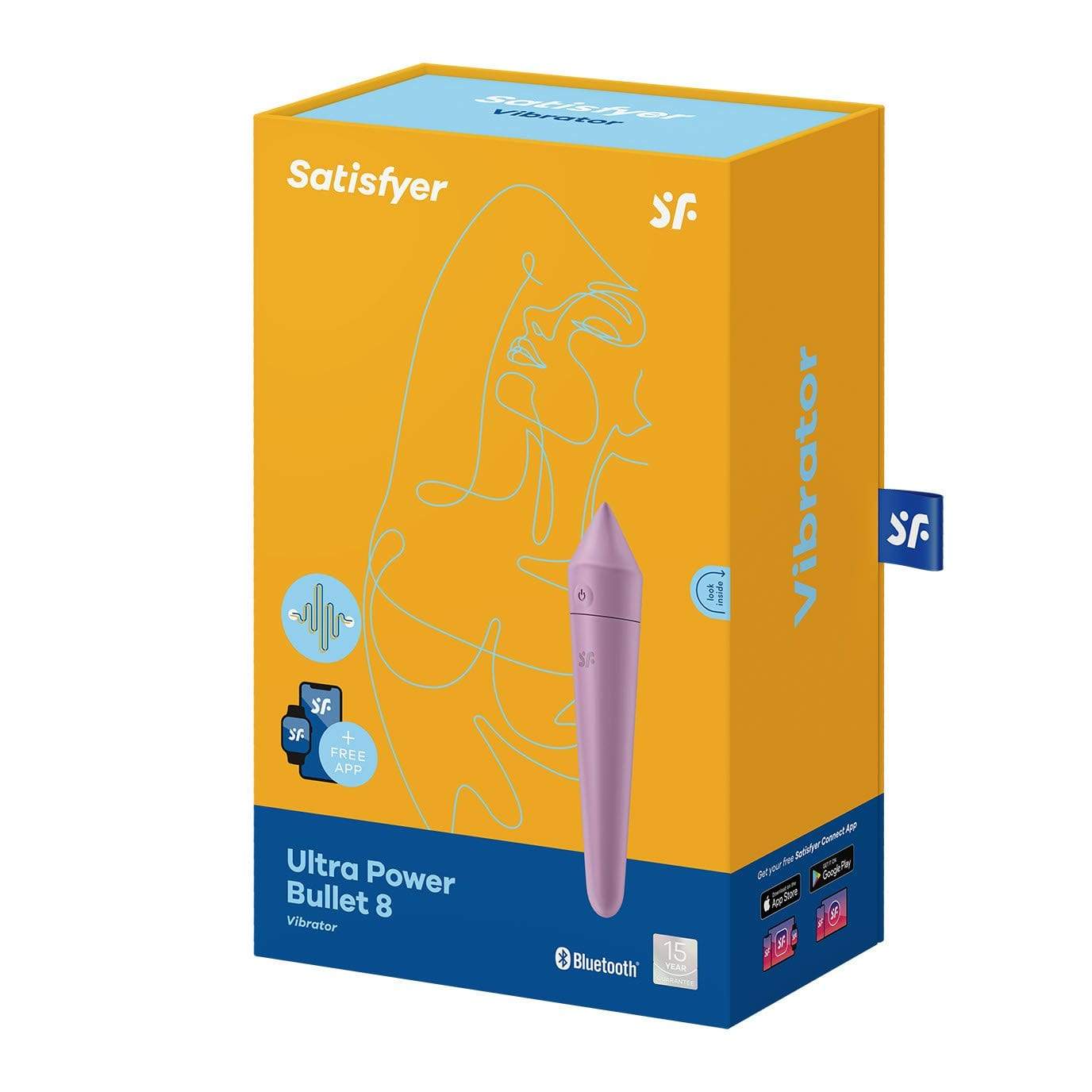 Satisfyer - Ultra Power Bullet 8 Vibrator with Bluetooth and App (Lilac) - Bullet (Vibration) Rechargeable Durio.sg